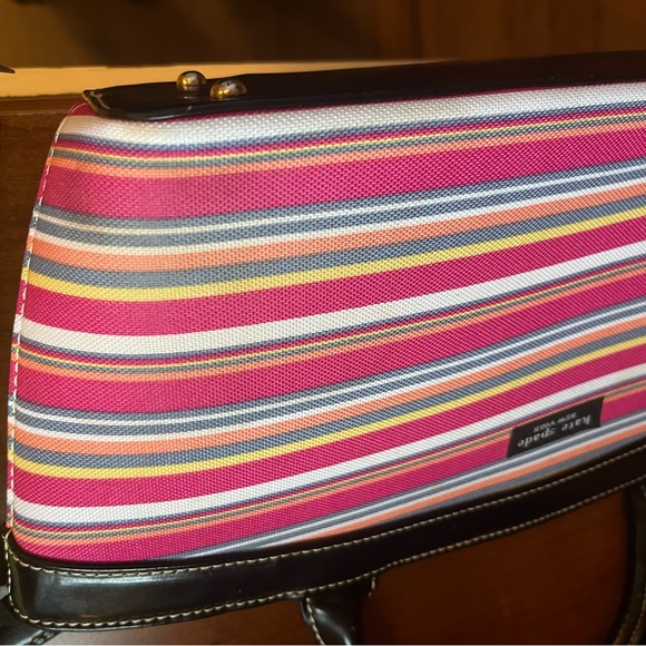VINTAGE KADE SPADE NEW YORK FABRIC  PURSE RETRO RAINBOW - Picture 11 of 11
